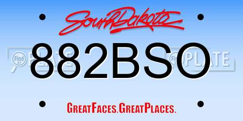 882BSO South Dakota License Plate