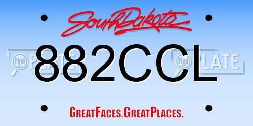 882CCL South Dakota License Plate