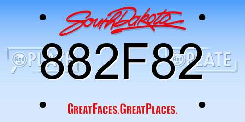 882F82 South Dakota License Plate