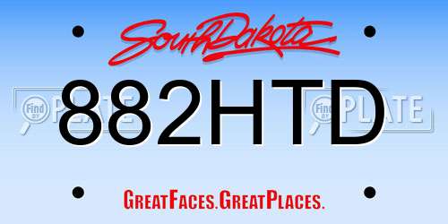 882HTD South Dakota License Plate