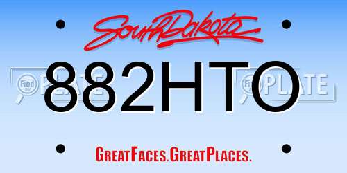 882HTO South Dakota License Plate