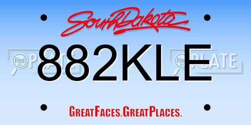 882KLE South Dakota License Plate