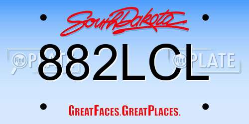 882LCL South Dakota License Plate