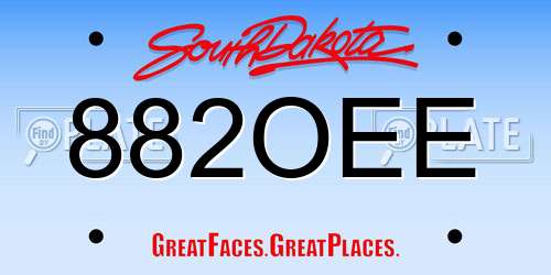 882OEE South Dakota License Plate