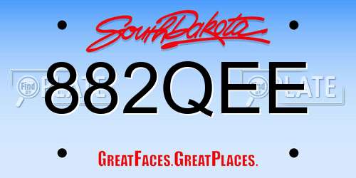 882QEE South Dakota License Plate