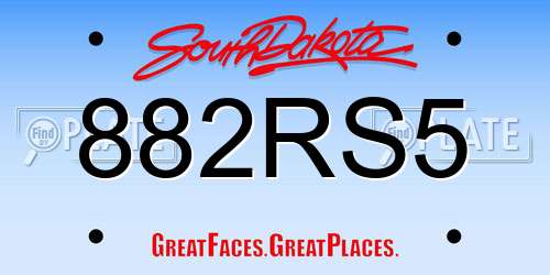 882RS5 South Dakota License Plate