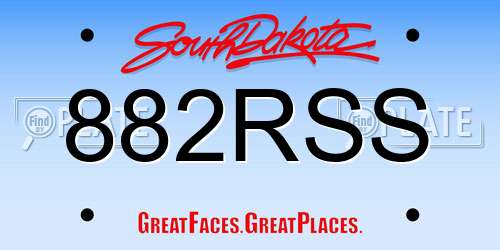 882RSS South Dakota License Plate