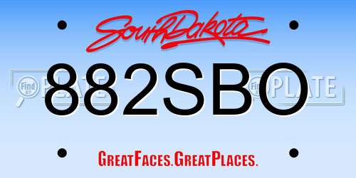 882SBO South Dakota License Plate