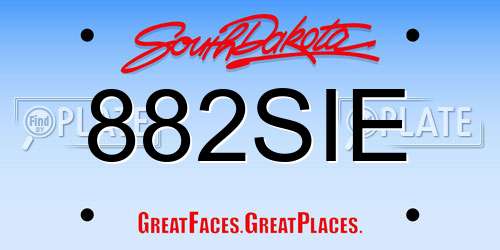 882SIE South Dakota License Plate