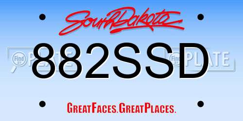 882SSD South Dakota License Plate