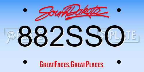 882SSO South Dakota License Plate