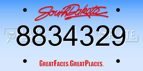 8834329 South Dakota License Plate