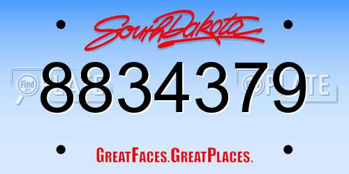 8834379 South Dakota License Plate