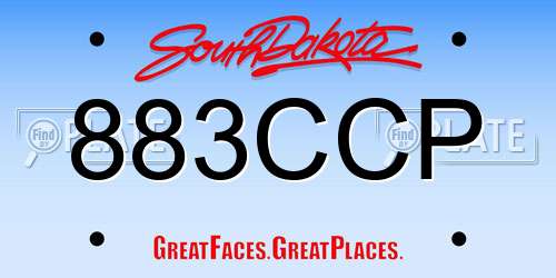 883CCP South Dakota License Plate