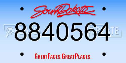 8840564 South Dakota License Plate