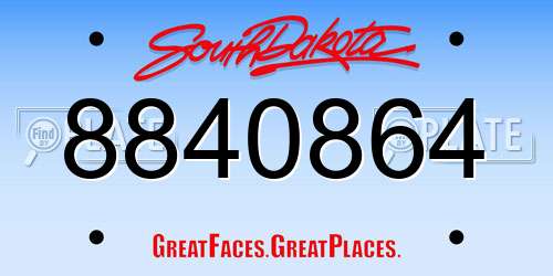 8840864 South Dakota License Plate