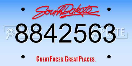 8842563 South Dakota License Plate