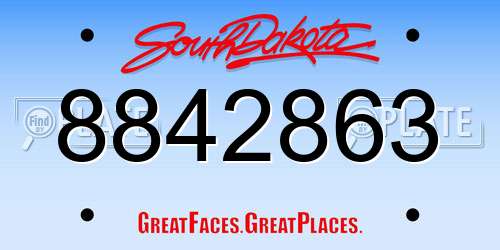 8842863 South Dakota License Plate