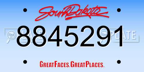 8845291 South Dakota License Plate