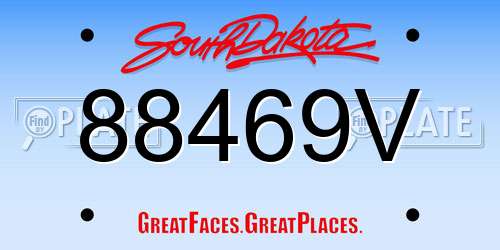 88469V South Dakota License Plate