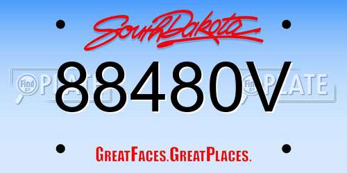 88480V South Dakota License Plate