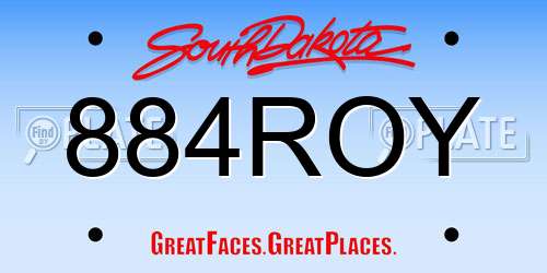 884ROY South Dakota License Plate