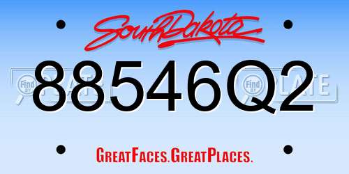 88546Q2 South Dakota License Plate