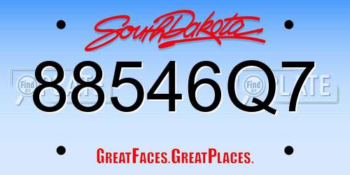 88546Q7 South Dakota License Plate