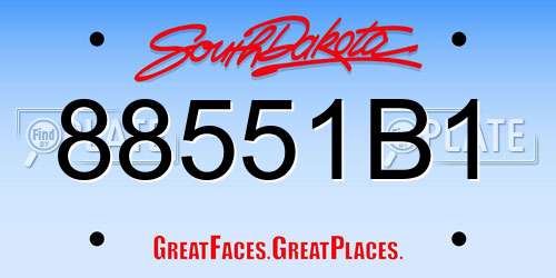 88551B1 South Dakota License Plate