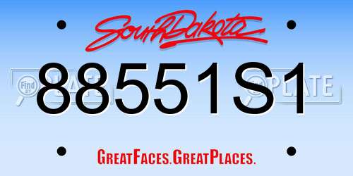 88551S1 South Dakota License Plate