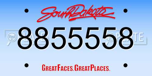 8855558 South Dakota License Plate