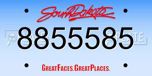 8855585 South Dakota License Plate