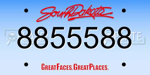 8855588 South Dakota License Plate