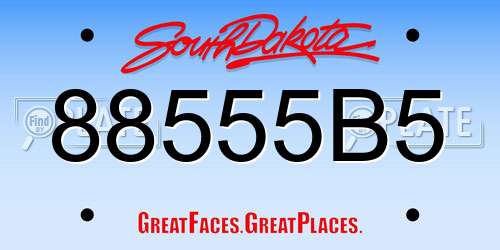 88555B5 South Dakota License Plate