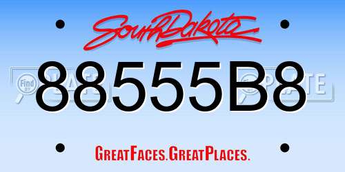 88555B8 South Dakota License Plate