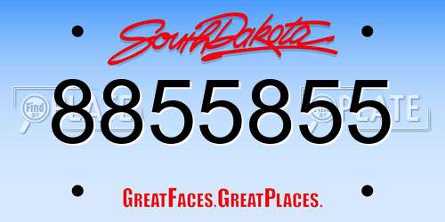8855855 South Dakota License Plate