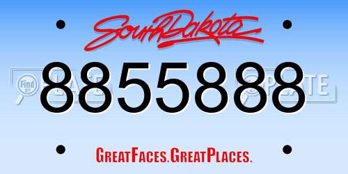 8855888 South Dakota License Plate