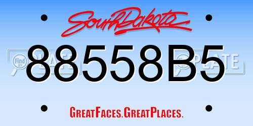 88558B5 South Dakota License Plate