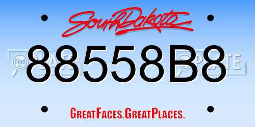 88558B8 South Dakota License Plate