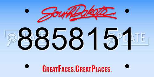 8858151 South Dakota License Plate
