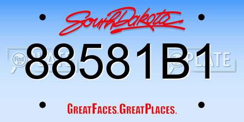 88581B1 South Dakota License Plate