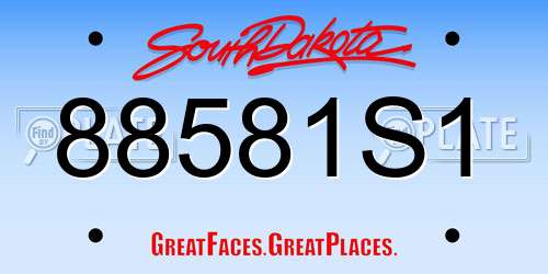 88581S1 South Dakota License Plate