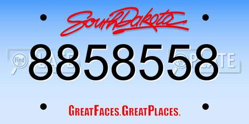 8858558 South Dakota License Plate