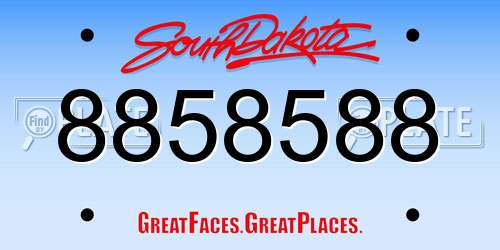 8858588 South Dakota License Plate