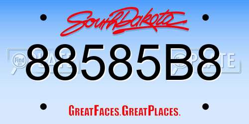 88585B8 South Dakota License Plate