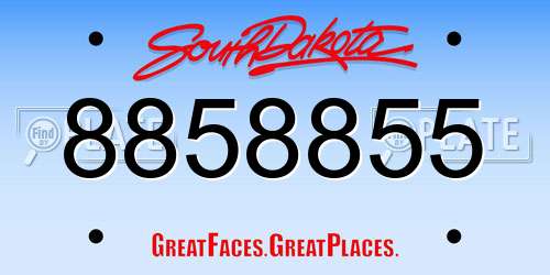 8858855 South Dakota License Plate
