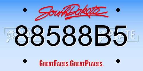88588B5 South Dakota License Plate
