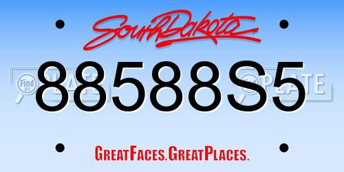 88588S5 South Dakota License Plate