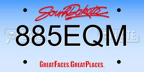 885EQM South Dakota License Plate