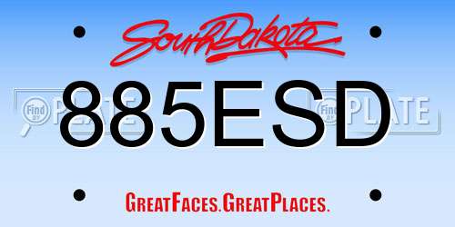 885ESD South Dakota License Plate